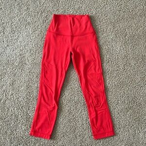 LULULEMON ALIGN HIGH RISE CROP 23” LEGGING CARNATION RED SIZE 2